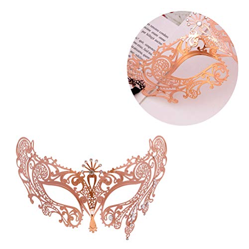 Toyvian Masquerade Mask Metal Lace Mask with diamond for Dance Party for Girls Women Party Supplies