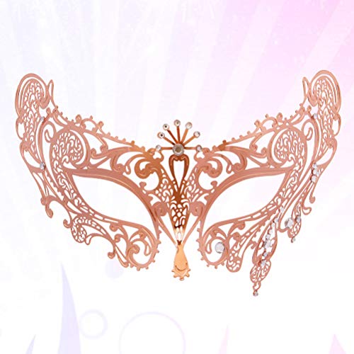 Toyvian Masquerade Mask Metal Lace Mask with diamond for Dance Party for Girls Women Party Supplies