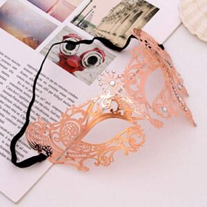 Toyvian Masquerade Mask Metal Lace Mask with diamond for Dance Party for Girls Women Party Supplies