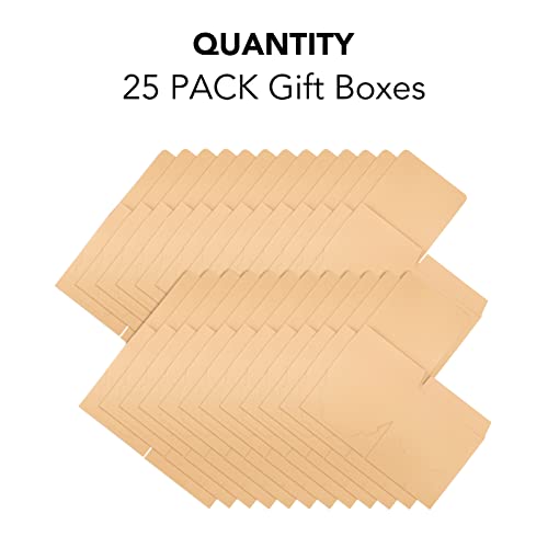 MESHA Brown Gift Box 8x8x4,Recycled Bridesmaid Proposal Boxes 25 Pack,Sturdy Kraft Gift Boxes with Lids for Mother's Day,Wedding,Graduation,Birthday,Holiday,Christmas