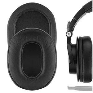 geekria elite sheepskin replacement ear pads for audio-technica ath-m50x ath-m50xbt2 ath-m60x ath-m40x ath-m30x ath-m20x ath-m10x headphones earpads, headset ear cushion repair parts (black)