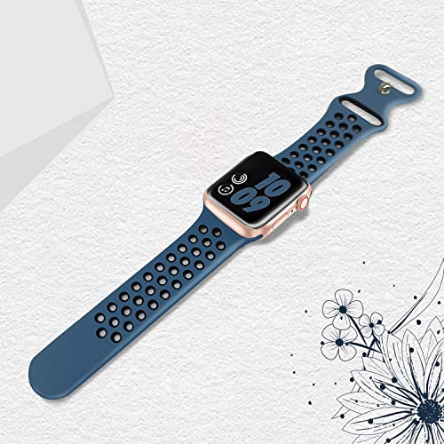 Elaikement Sport Band Compatible with Apple Watch Band 44mm 45mm 49mm 42mm 41mm 40mm 38mm Men Women, Breathable Silicone Replacement Wristband Strap for iWatch Series 8/7/6/5/4/3/2/1/SE/Ultra
