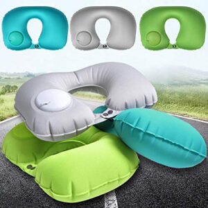 Inflatable Travel Pillow, 2019 New Pressing U-shaped Neck Pillow, Portable Sleeping Pillow for Airplane, Train, Car, Office (Navy)