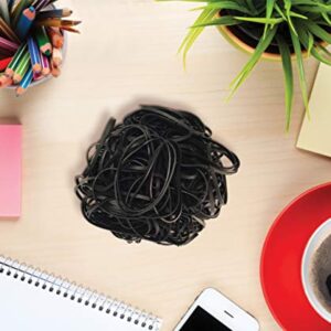 200 Black Rubber Bands, by Better Office Products, Size 33, 200/Bag, Vibrant Black Rubber Bands