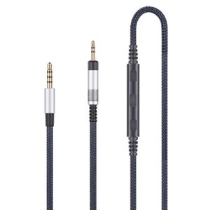 audio replacement cable with in-line mic remote volume control compatible with bose qc25, qc35, qc35ii, quietcomfort 25 35 headphones and compatible with iphone ipod ipad apple devices