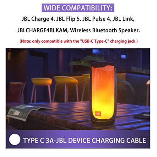 Hyacinyh 5FT USB Fast Power Charger Charging Cable Cord Compatible with for JBL Flip 5, JBL Charge 4, Charge 5,Pulse 4, JBLCHARGE4BLKAM Wireless Bluetooth Earphones Speakers