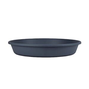 the hc companies 8 inch round plastic classic plant saucer - indoor outdoor plant trays for pots - 8.5"x8.5"x1.5" slate blue