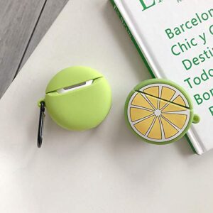 UR Sunshine Case Compatible with AirPods 1/2, Super Cute Creative Fruit Lemon Shape Case, Soft Silicone Cover Earphone Protection Skin for AirPods1&2-Orange