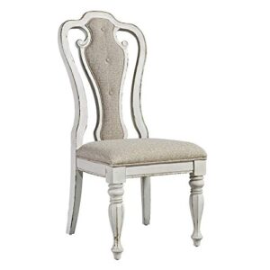 liberty furniture industries magnolia manor splat back up side chair, w20 x d25 x h45, white