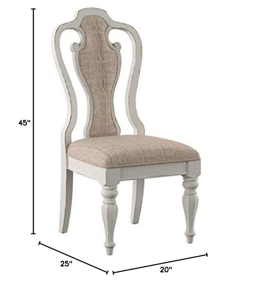 Liberty Furniture Industries Magnolia Manor Splat Back Up Side Chair, W20 x D25 x H45, White