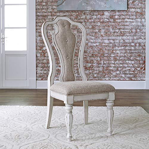 Liberty Furniture Industries Magnolia Manor Splat Back Up Side Chair, W20 x D25 x H45, White