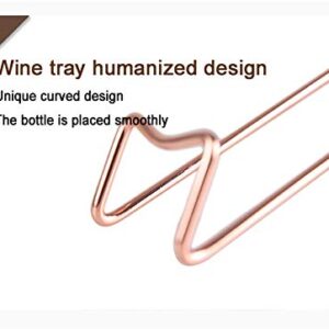 CdyBox Creative Metal Red Wine Rack Single Wine Bottle Holder Rack Display for Home Living Room Wine Rack (Rose-Gold)