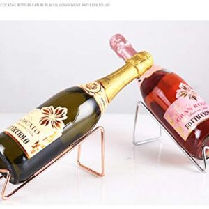 CdyBox Creative Metal Red Wine Rack Single Wine Bottle Holder Rack Display for Home Living Room Wine Rack (Rose-Gold)