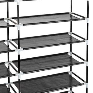 Knocbel 6 Tiers Shoe Rack Dustproof & Water-Resistant Non-Woven Fabric Closet Storage Cabinet Organizer, 44" x 11 1/8" x 43 1/4" (Black)