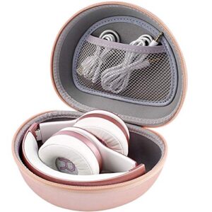 headphone case for picun p26 / for beats solo3 2/ for beats studio3/ for elecder i39 on-ear headphones more foldable bluetooth wireless headset (extra large) - rose gold