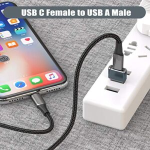 Basesailor USB to USB C Adapter 3 Pack,Type C Female to USB A Male Charger Cable Converter for Apple Watch Ultra iWatch Series 8 7 SE,AirPods Pro 2,iPhone 14 13 12 11 Plus Max,iPad 9 10 Air 4 5 Mini 6