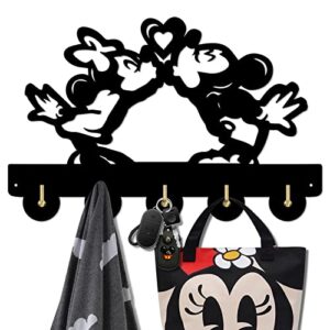 mickey and minnie's love theme wall decor hooks customize household door decor hooks multi-function wall coat bags clothes hook keys holder