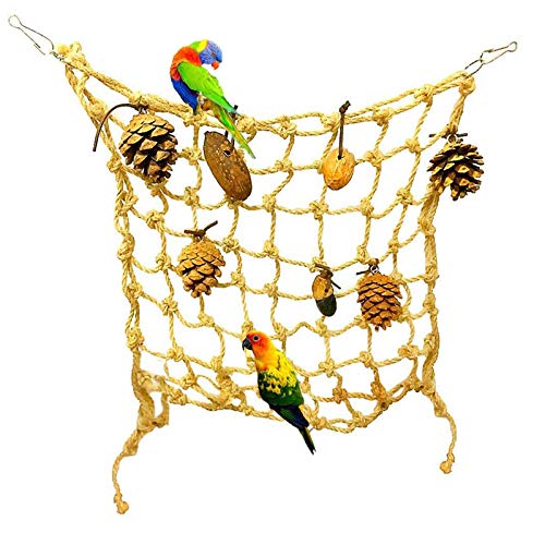 Tfwadmx Bird Climbing Rope Net Parrot Perch Climbing Rope Ladder Parakeet Cage Hanging Toys for Small Animal Hamster Rat Ferret Conures Lovebirds Canaries Finches