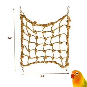 Tfwadmx Bird Climbing Rope Net Parrot Perch Climbing Rope Ladder Parakeet Cage Hanging Toys for Small Animal Hamster Rat Ferret Conures Lovebirds Canaries Finches