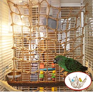 Tfwadmx Bird Climbing Rope Net Parrot Perch Climbing Rope Ladder Parakeet Cage Hanging Toys for Small Animal Hamster Rat Ferret Conures Lovebirds Canaries Finches