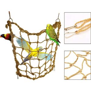 Tfwadmx Bird Climbing Rope Net Parrot Perch Climbing Rope Ladder Parakeet Cage Hanging Toys for Small Animal Hamster Rat Ferret Conures Lovebirds Canaries Finches