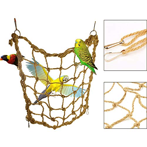 Tfwadmx Bird Climbing Rope Net Parrot Perch Climbing Rope Ladder Parakeet Cage Hanging Toys for Small Animal Hamster Rat Ferret Conures Lovebirds Canaries Finches