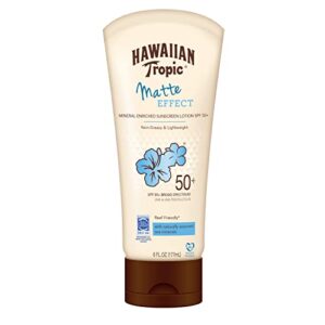 hawaiian tropic matte effect sunscreen lotion, spf 50, 6 ounce