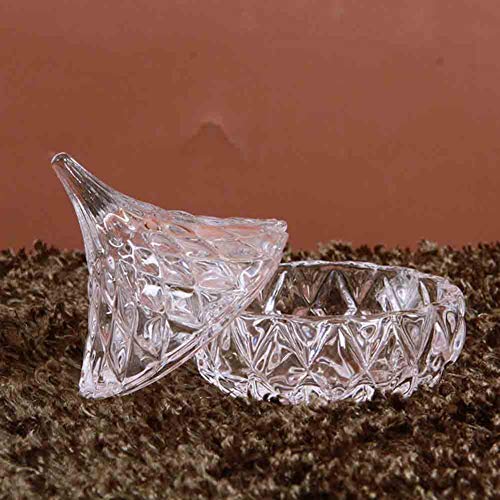 UrChart Crystal Heart Sugar Box Glass Candy Chocolate Jar Jewelry Trinket Holder for Marriage Proposal Ring (Box for Hersheys Kiss)