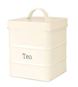 home basics tin kitchen food storage organization canister collection (tea)