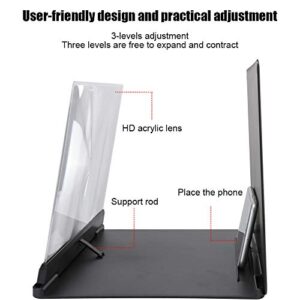 Tosuny 14'' Screen Magnifier for Smartphone 18X Mobile Phone 3D Amplifier Antiradiation Freely Zoom Screen Amplifier with Foldable Phone Stand Compatible with All Smartphones(Black)