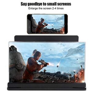 Tosuny 14'' Screen Magnifier for Smartphone 18X Mobile Phone 3D Amplifier Antiradiation Freely Zoom Screen Amplifier with Foldable Phone Stand Compatible with All Smartphones(Black)