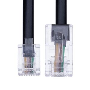 1m RJ11 to RJ45 Cable Phone Telephone Cord RJ11 6P4C to RJ45 8P8C Connector Plug Cable for Landline Telephone (Black)