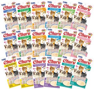 inaba churu lickable purée natural cat treats (all 9 flavors variety pack, 72 tubes)