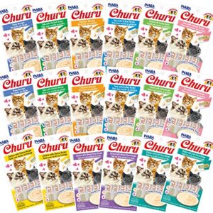 INABA Churu Lickable Purée Natural Cat Treats (All 9 Flavors Variety Pack, 72 Tubes)