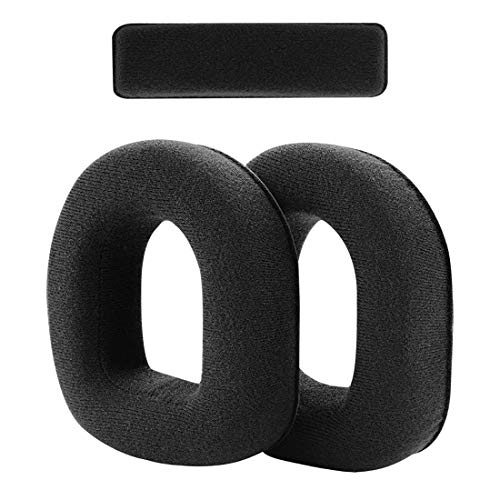 Geekria Earpad + Headband Compatible with Astro A10 Headphone Replacement Ear Pad + Headband Pad/Ear Cushion + Headband Cushion Repair Parts Suit (Black)