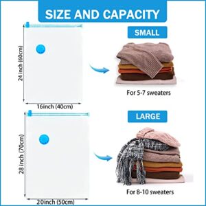 Suob Vacuum Storage Bags - 8 Pack (4 Large + 4 Small) Vacuum Seal Bags for Clothing - Vacuum Sealed Storage Clothes Comforters Blanket - Space Save for Suitcase Closet Vacuum Seal Storage Bags