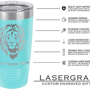 LaserGram 20oz Vacuum Insulated Tumbler Mug, Polar Bear, Personalized Engraving Included (Light Blue)