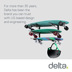 3-Tier Snowboard and Ski Rack Wall Shelf by Delta Cycle - Space Saving Mounted Wall Rack with Extendable & Integrated Accessory Hooks - Convenient & Durable Storage MultiSport Wall Rack