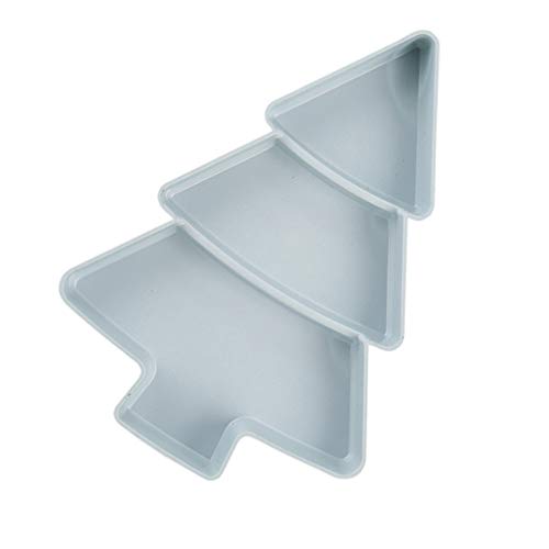 UPKOCH Serving Trays Christmas Tree Shape Fruit Plate for Party Household Plastic Nuts Snacks Plates Candy Dishes (Light Blue)