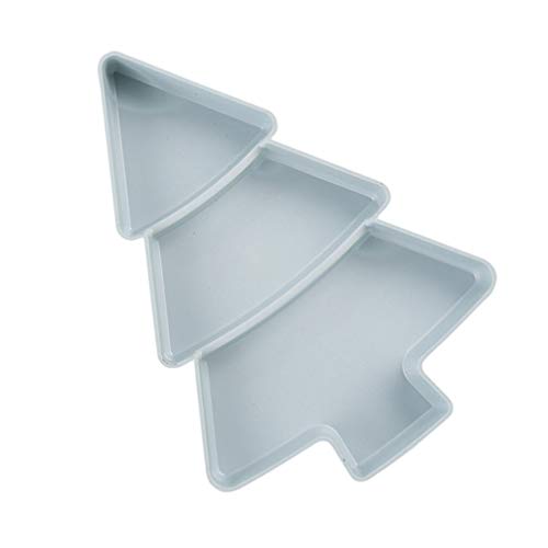 UPKOCH Serving Trays Christmas Tree Shape Fruit Plate for Party Household Plastic Nuts Snacks Plates Candy Dishes (Light Blue)