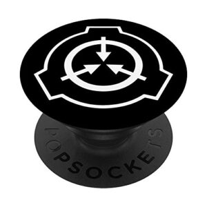scp foundation logo front and back print popsockets popgrip: swappable grip for phones & tablets