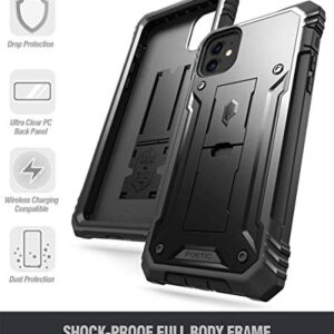 Poetic iPhone 11 Rugged Case with Kickstand, Full-Body Dual-Layer Shockproof Protective Cover, Built-in-Screen Protector, Revolution Series, for Apple iPhone 11 (2019) 6.1 Inch, Black