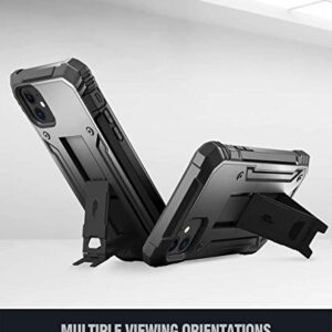 Poetic iPhone 11 Rugged Case with Kickstand, Full-Body Dual-Layer Shockproof Protective Cover, Built-in-Screen Protector, Revolution Series, for Apple iPhone 11 (2019) 6.1 Inch, Black