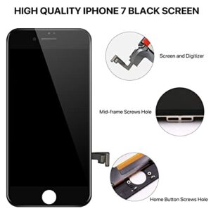 QTlier iPhone 7 Screen Replacement,LCD Display and Touch Screen Digitizer Replacement Frame Assembly with Repair Tool Kit(Black, 4.7Inch, for iPhone 7)