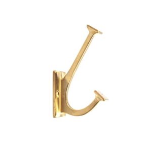 hickory hardware skylight collection coat hooks, wall hooks for hanging coats, hats, towels, robes and more, 4-7/8 inch long, brushed golden brass, 14 pack