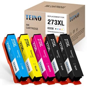 teino remanufactured ink cartridge replacement for epson 273xl 273 t273xl for expression premium xp-610 xp-620 xp-820 xp-810 xp-800 xp-520 xp-600 (black, photo black, cyan, magenta, yellow, 5 pack)