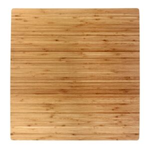 BambooMN Bamboo Burner Cover Cutting Board, 3-Ply, Large, Square - Grooved/Flat (20"x20"x0.75")