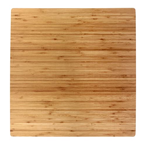 BambooMN Bamboo Burner Cover Cutting Board, 3-Ply, Large, Square - Grooved/Flat (20"x20"x0.75")