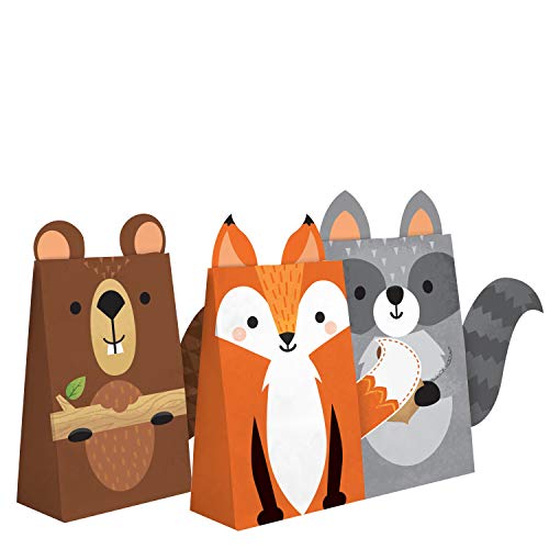 Creative Converting Wild One Woodland Paper Treat Bags, 8 ct, Multi-color