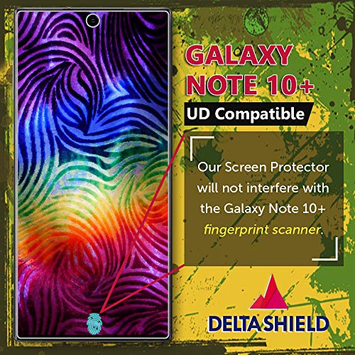 DeltaShield Screen Protector for Samsung Galaxy Note 10+ Plus (Note 10+ 5G, 6.8 inch Display) (2-Pack) (Slim Design for Cases) Anti-Bubble Military-Grade Clear TPU Film